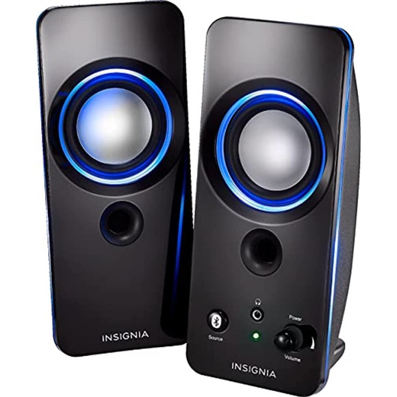 Insignia - NS-2810BT 2.0 Bluetooth Lighted Speaker System (2pc) - Black - Picture 1 of 9